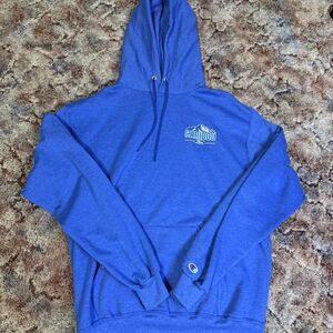 Champion Eco Blue Caribou Ford embroidered hoodie  Men's Size Medium